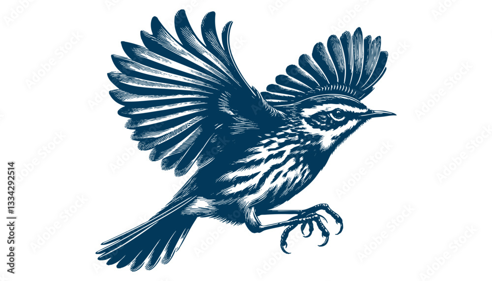 Fototapeta premium warbler bird vector