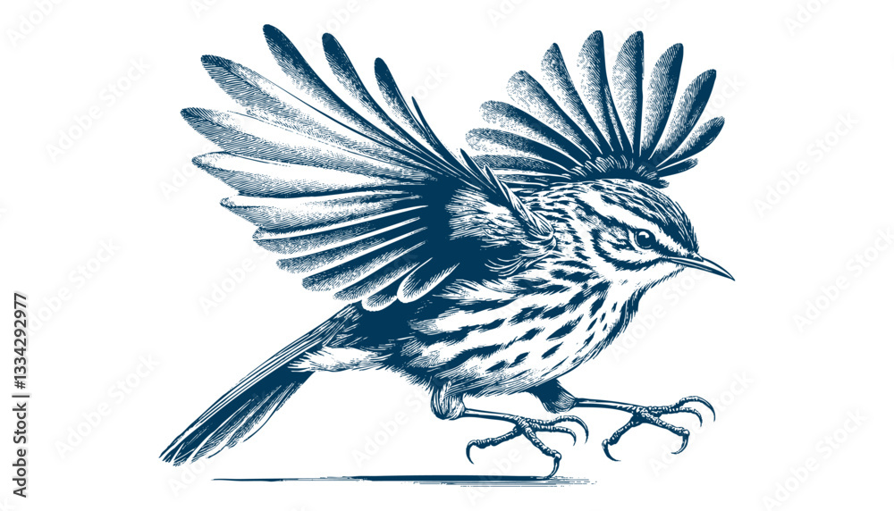 Naklejka premium warbler bird vector