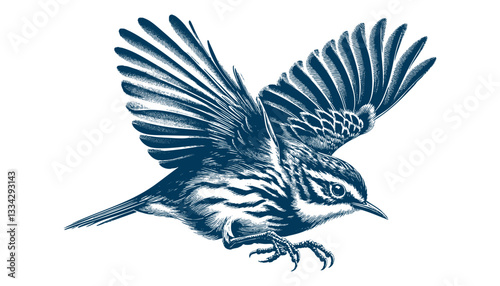 warbler bird vector