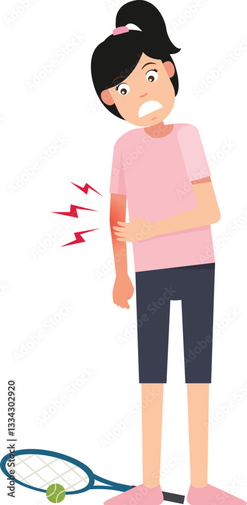 Obraz premium Elbow pain.illustration of the symptoms of elbow pain