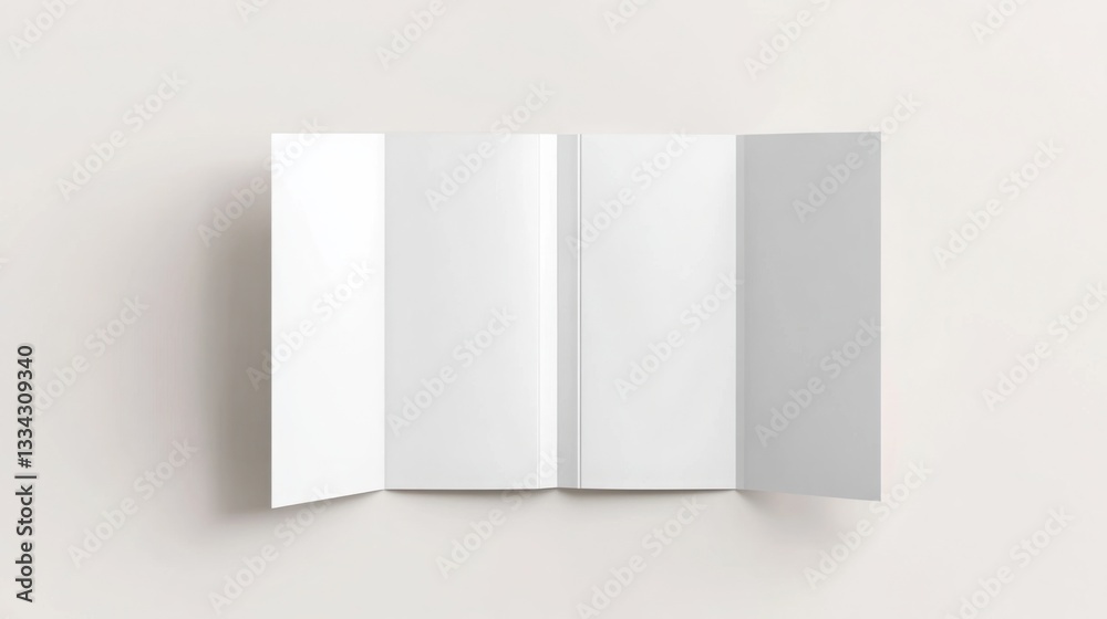 Blank Tri Fold Brochure Mockup Open White Paper Clean Design Marketing Template Print Ready Blank Tri Fold Brochure Mockup Open White Paper Clean Design Marketing Template Print Ready