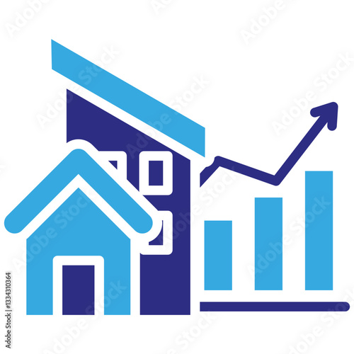 Real Estate Development icon in Glyph Dual Color Style. Simple Vector Design. Simple Vector Glyph Icon
