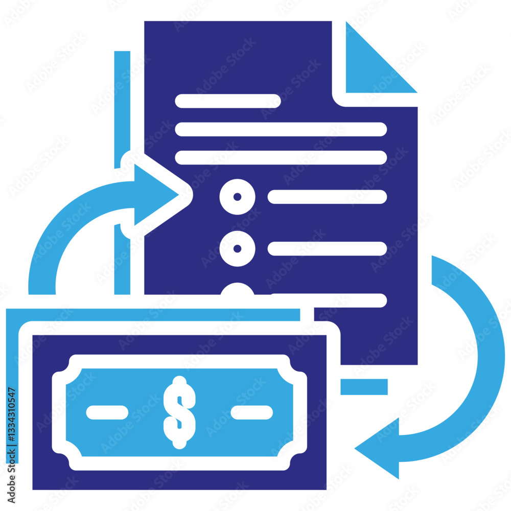 Cash Flow icon in Glyph Dual Color Style. Simple Vector Design. Simple Vector Glyph Icon Cash Flow icon in Glyph Dual Color Style. Simple Vector Design. Simple Vector Glyph Icon