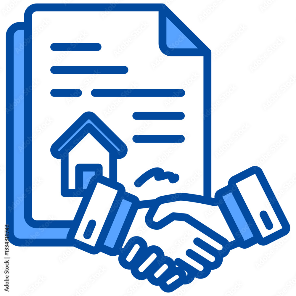 Lease Agreement icon in Blue Color Style. Simple Vector Design. Simple Vector Flat Icon Lease Agreement icon in Blue Color Style. Simple Vector Design. Simple Vector Flat Icon