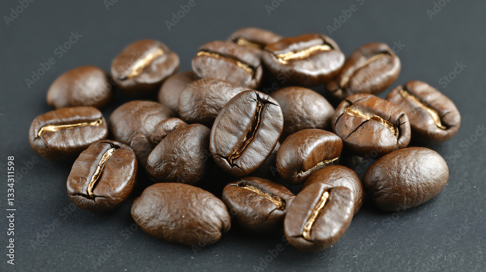 Naklejka premium coffee beans on black background