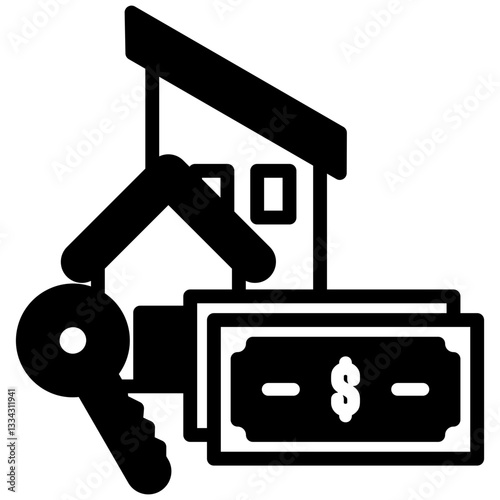 House Rental icon in Mix Filled Style. Simple Vector Design. Simple Vector Outline Filled Icon