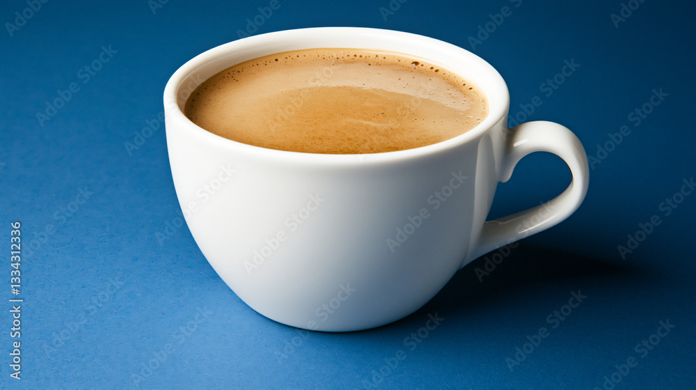 coffee cup on blue background coffee cup on blue background