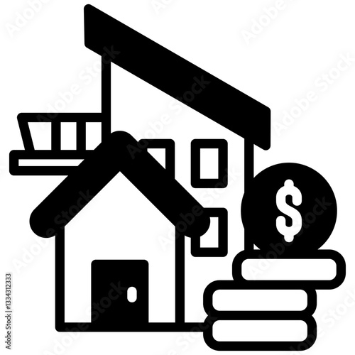 Home Value icon in Mix Filled Style. Simple Vector Design. Simple Vector Outline Filled Icon