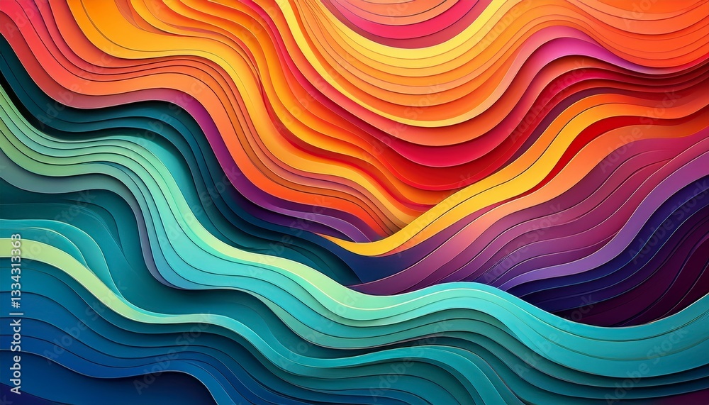 layered geometric patterns melting into organic waves, smooth transitions with vibrant colors layered geometric patterns melting into organic waves, smooth transitions with vibrant colors