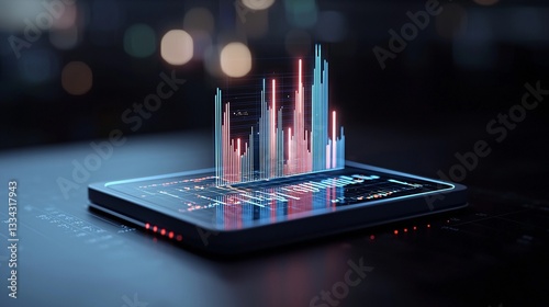 A vibrant marketplace filled with floating holographic business ideas, each representing a different industry, futuristic design, neon highlights, cinematic composition, ultra-sharp details, creative