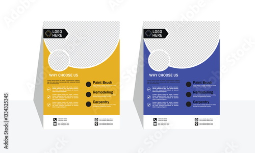 Template design for a modern travel flyer with venue and contact details. Promotional design for summer travel agencies.