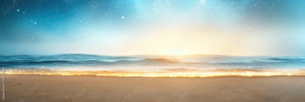 Fototapeta premium Surreal Ocean Scene with Starry Sky
