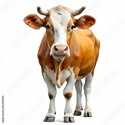 cow on white background