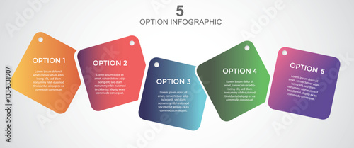5, Five-Step Editable Infographic Template for Marketing, Strategy, Presentations, Reports, Workflow and Data Visualization