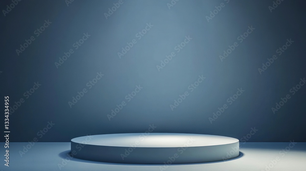 Empty Blue Podium for Product Display Against a Gradient Background Empty Blue Podium for Product Display Against a Gradient Background