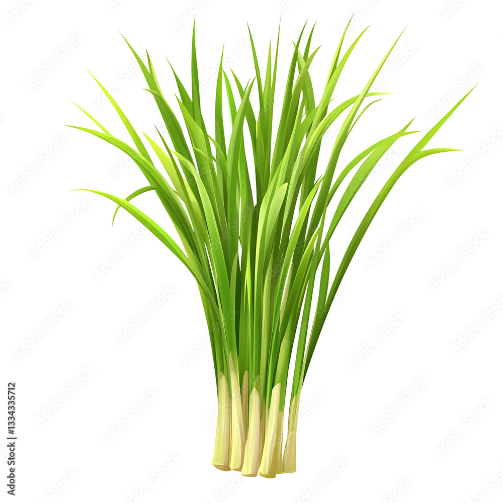 lemon grass cartoon isolated on white background full depth of field lemon grass cartoon isolated on white background full depth of field