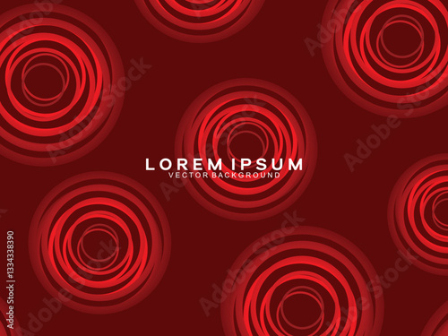 Abstract red glowing geometric lines on dark red background. Modern shiny red circle lines pattern. Futuristic technology concept, perfect for covers, posters, banners, brochures, websites, etc.	