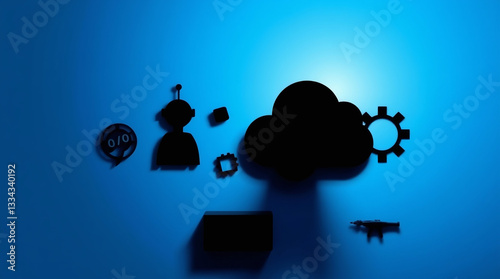 Modern Artificial Intelligence Icon Set with Solid Background for Web and App UI