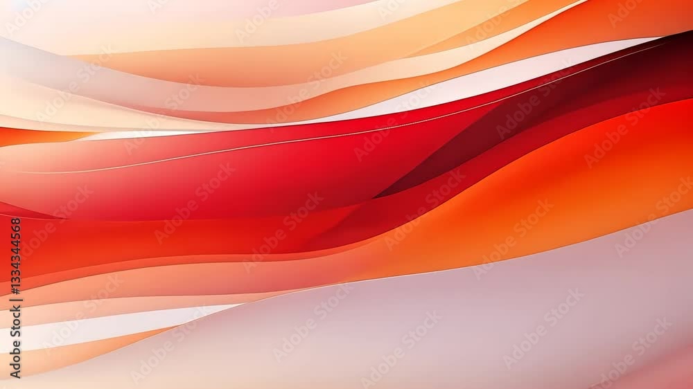 Abstract, dynamic, wavy layers of vibrant colors. Soft, flowing, smooth transitions between shades of red, orange, and white Abstract, dynamic, wavy layers of vibrant colors. Soft, flowing, smooth transitions between shades of red, orange, and white