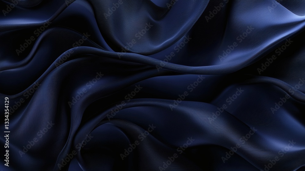 Obraz premium Moody navy blue and charcoal black liquid waves creating depth and mystery