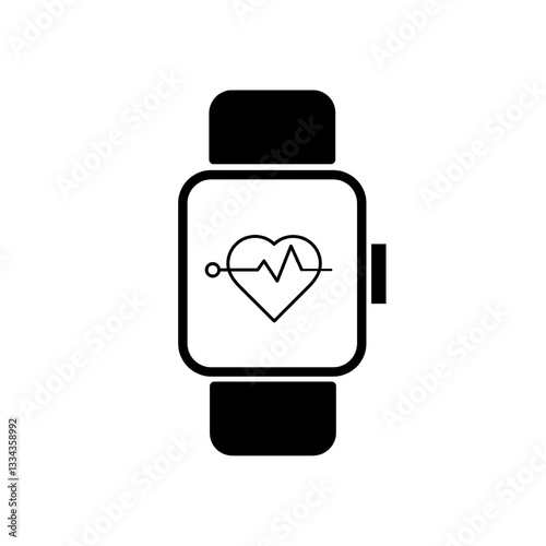 illustration of a smart watch check heart rate  concept on isolate