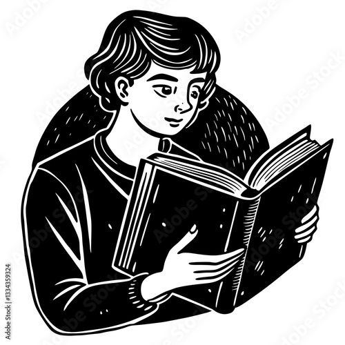 Person with a book reading in a cozy setting