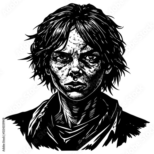 Person with a weathered face showing resilience in a harsh environment
