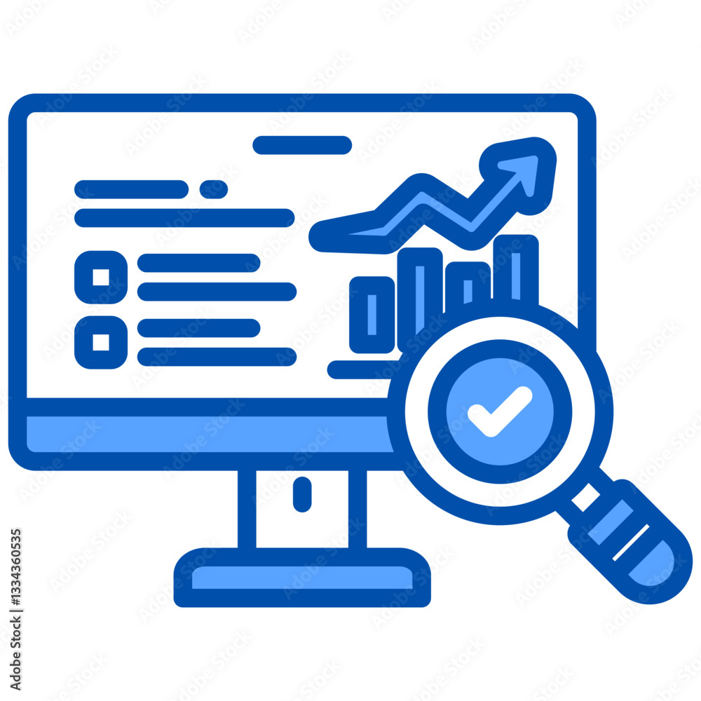 Data Driven icon in Blue Color Style. Simple Vector Design. Simple Vector Flat Icon Data Driven icon in Blue Color Style. Simple Vector Design. Simple Vector Flat Icon