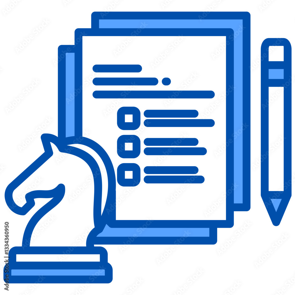 Obraz premium Strategic Assessment icon in Blue Color Style. Simple Vector Design. Simple Vector Flat Icon