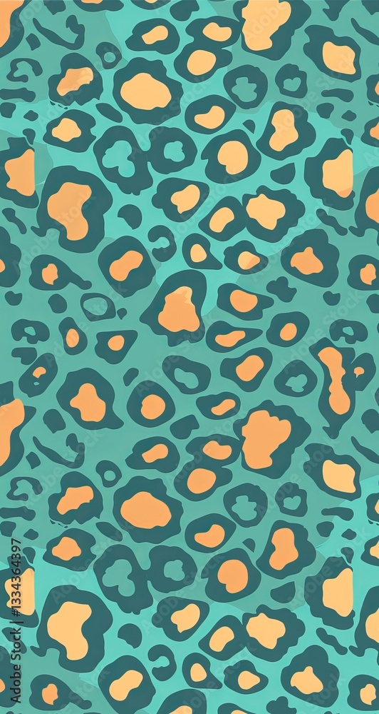 A vibrant and lively abstract animal print featuring organic shapes and bold contrasting colors, creating an energetic and modern design aesthetic