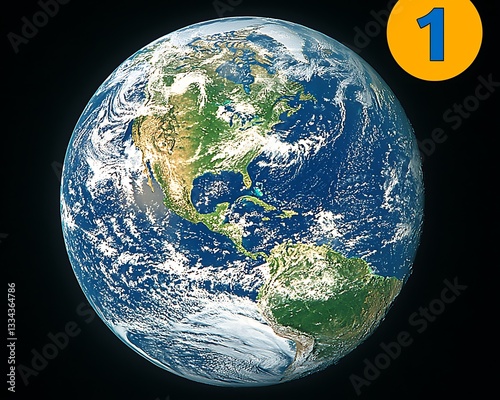 A beautiful detailed image of our planet earth from space