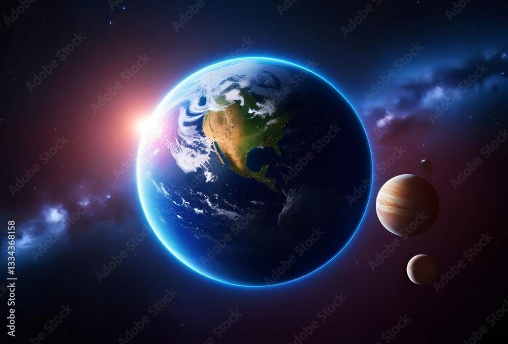 Naklejka premium planet in space