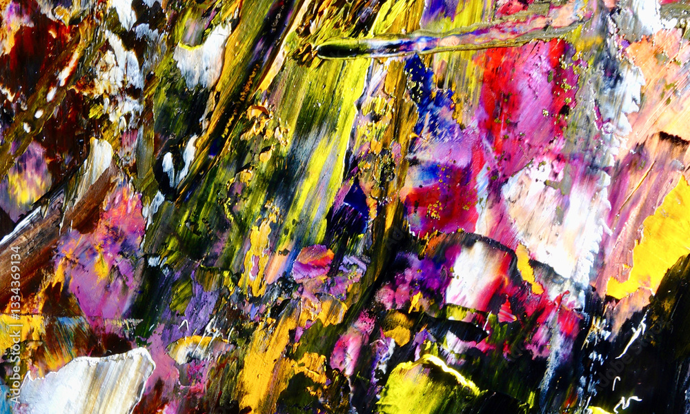 Fototapeta premium Abstract art background . Hand painting artwork on canvas .
