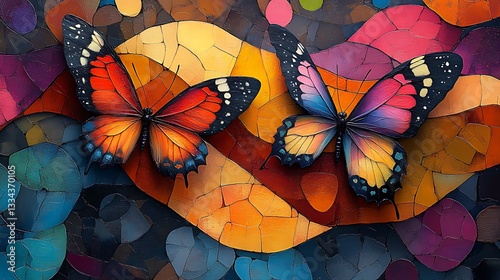 Fantasy world colorful abstract butterflies high resolution photo