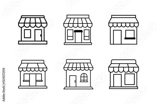 storefront line art vector illustration