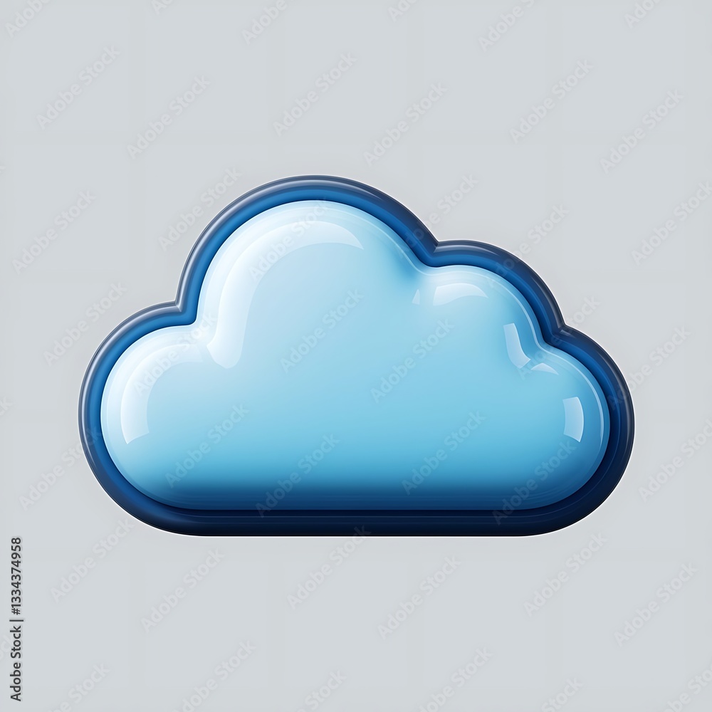 3d cloud icon isolated on white background 3d cloud icon isolated on white background