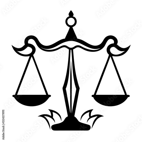 Libra zodiac scales balance icon