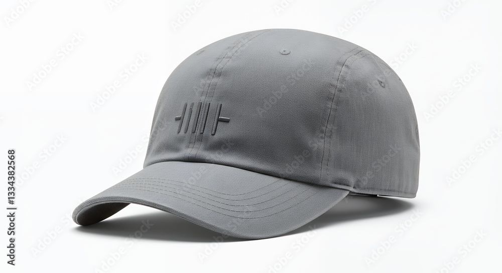 Fototapeta premium Gray Baseball Cap Isolated on White Background for Fashion Accessory