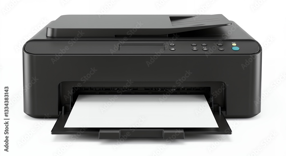 Printing Document Using Black Inkjet Printer for Home or Office Use