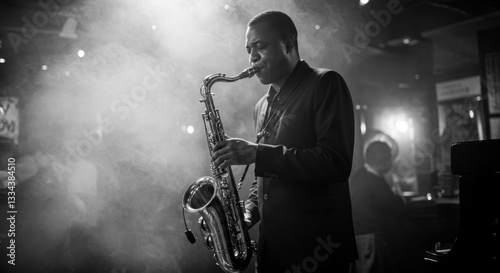 Jazz Musician in Smoky Bar