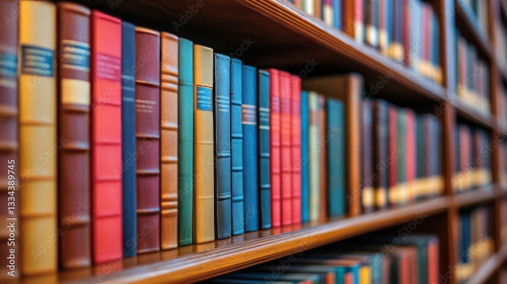 A library with bookshelves is a quiet place where you can relax and study. The shelves are arranged neatly, and their colorful spines look inviting. A library with bookshelves is a quiet place where you can relax and study. The shelves are arranged neatly, and their colorful spines look inviting.