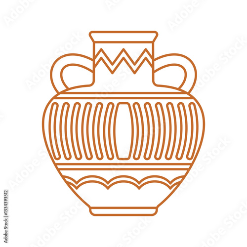 Ancient Pottery Line Art Illustration