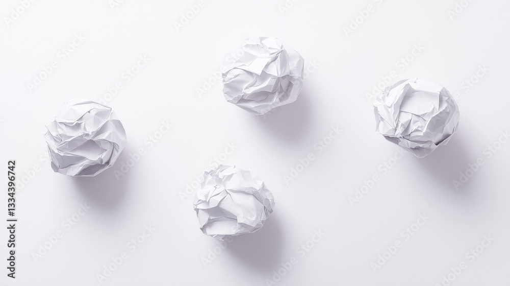 Crumpled paper balls forming a creative sculpture, symbolizing teamwork and innovation. Crumpled paper balls forming a creative sculpture, symbolizing teamwork and innovation.