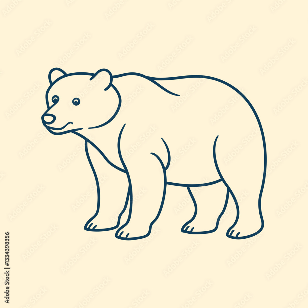 Cute cartoon bear vector illustration with a happy and playful character Cute cartoon bear vector illustration with a happy and playful character