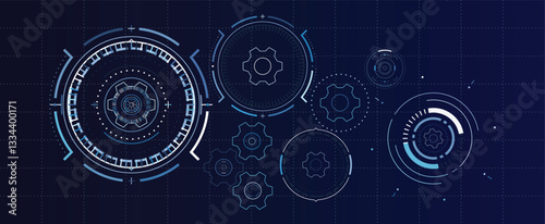 Technological gears,Circular tech design.vector illustration