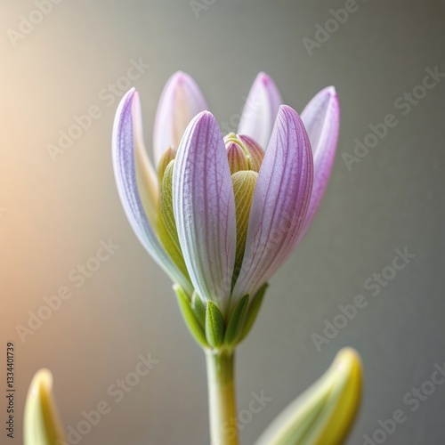 Macro photography of a spring flower bud opening