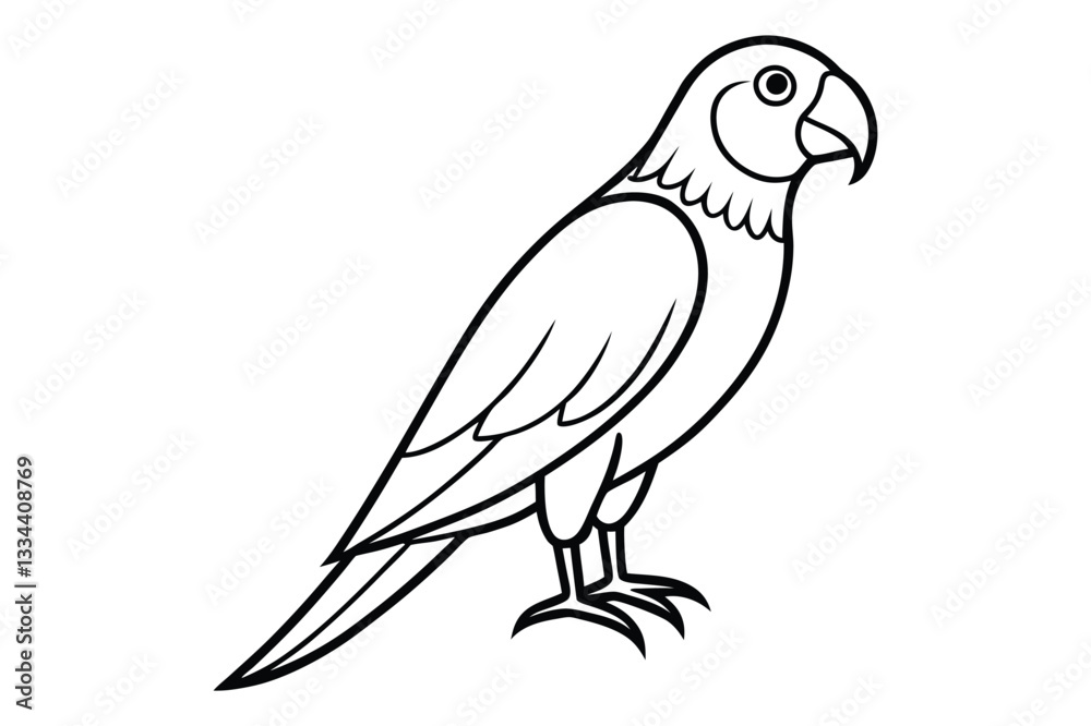 Minimalist Parrot Line Art Elegant Bird Outline for Tattoos & Prints Minimalist Parrot Line Art Elegant Bird Outline for Tattoos & Prints