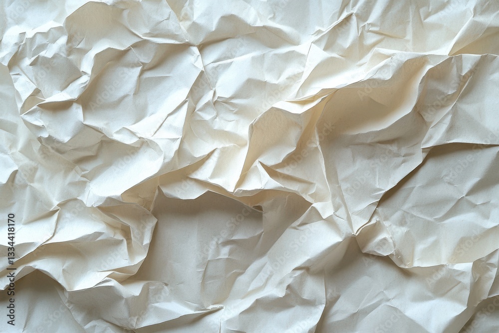 Obraz premium Crumpled Beige Paper Texture Background