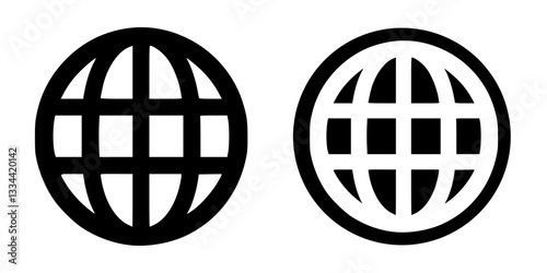 Set of Two monochrome icon of the internet