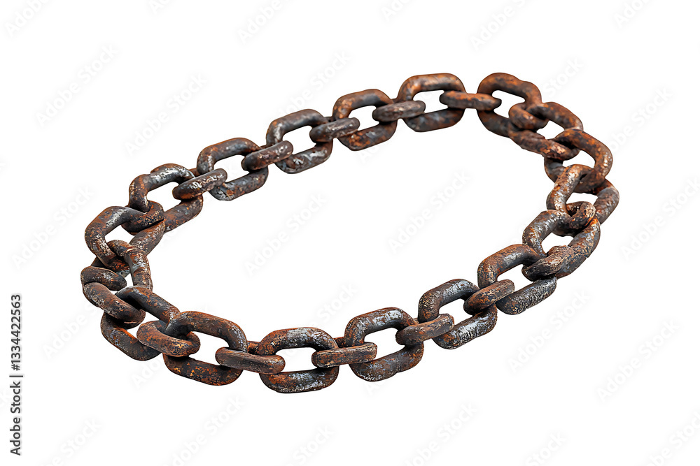 Fototapeta premium Broken metal chain Isolated on Transparent Background PNG.